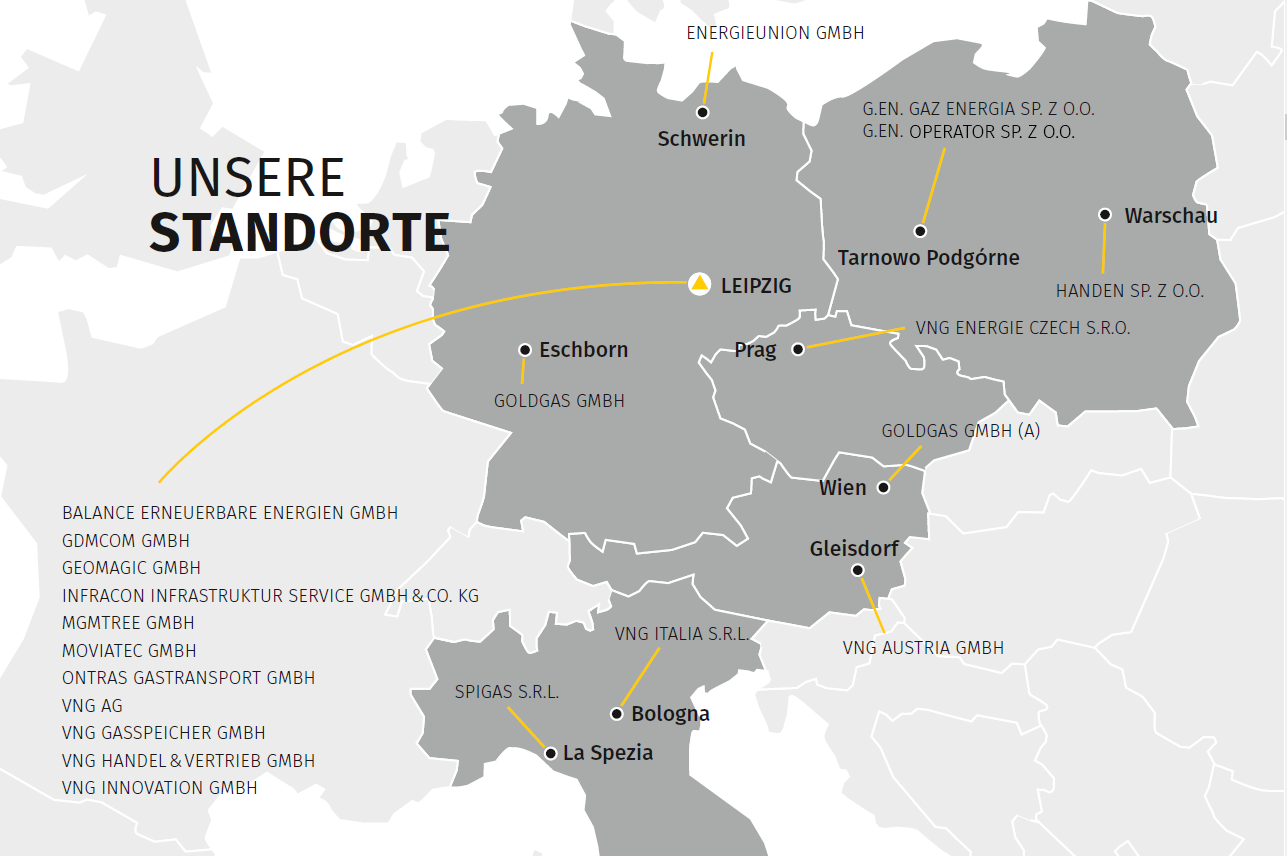 Unternehmensstandorte in Europa