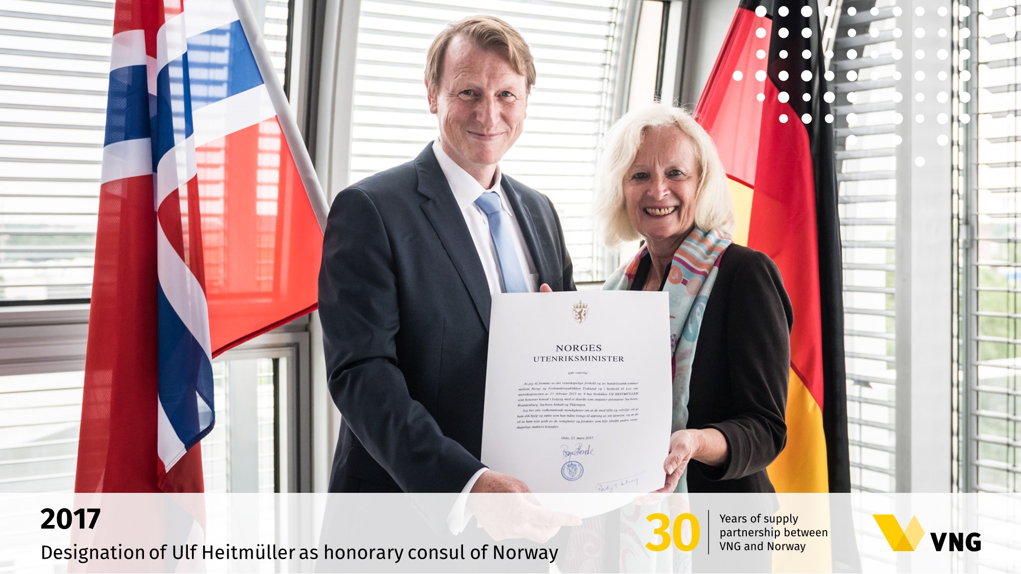 2017 Designation of Ulf Heitmüller as honorary consul of Norway